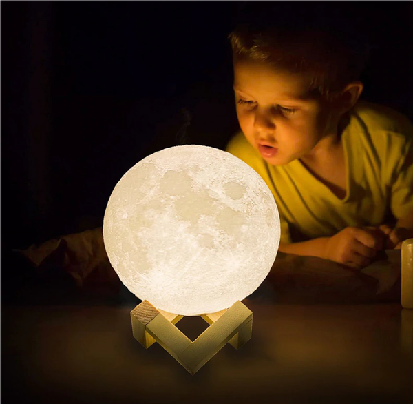 3D Moon Lamp Kids Night Light Galaxy Lamp 16 Colors LED Light Remote Control - Lets Party