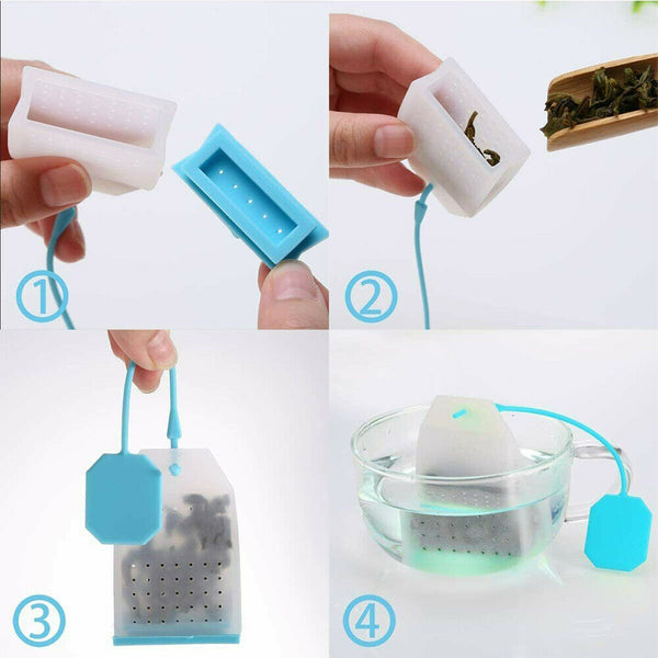 Reusable Tea Infuser Filter Strainer Loose Leaf Silicone Bag Herbal Teas - Lets Party