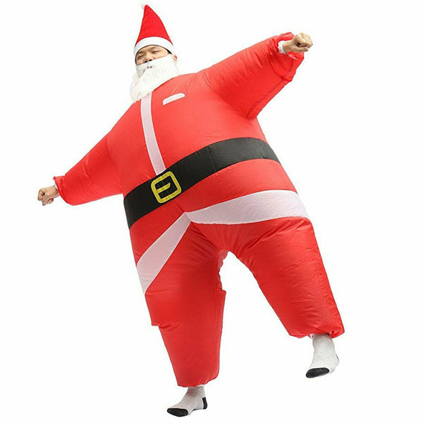 1X Inflatable Santa Costume Battery Operated Christmas Xmas Fancy Dress Suit Dec - Lets Party