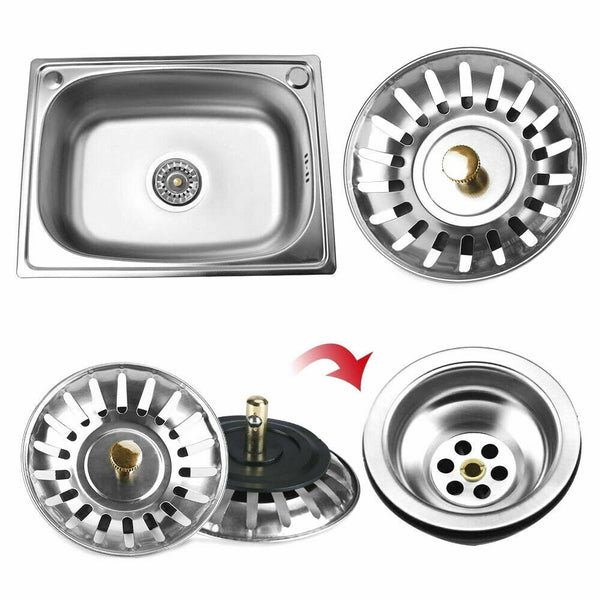 Stainless Steel Kitchen Sink Strainer Waste Plug Filter Drain Stopper AU Stock - Lets Party