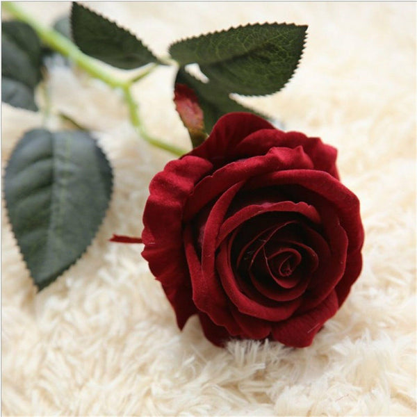10pcs Artificial Velvet Flowers Rose Flower arrangement Wedding Event Party Dec