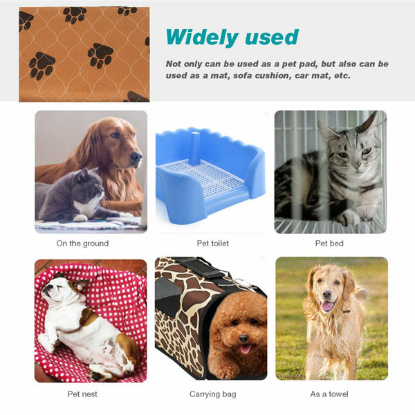 2X Washable Pet Dog Cat Puppy Training Pee Reusable Pads Cushion Absorbent Mat
