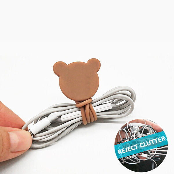 5/10X Holder Cable Ties Winder Earphone Cords Organiser Cable Clip Headphone AU - Lets Party