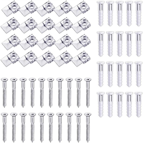 Mirror Holder Clips Kit Glass Retainer Clips Fixed Mirror Box Door