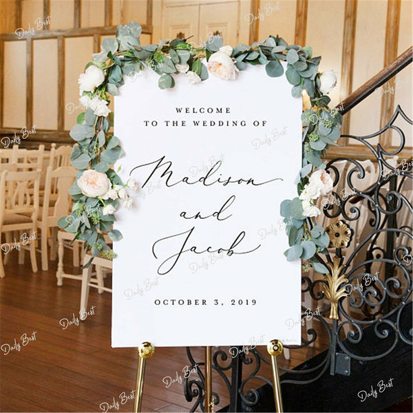 50x70cm Rectangle Acrylic Board Wedding Welcome Sign Circle Baby Shower Engageme