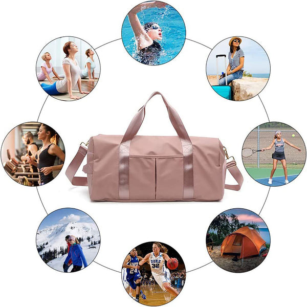 Women Gym Sports Bag Shoulder Bag Hand Luggage Duffel Large Capacity Travel Bags