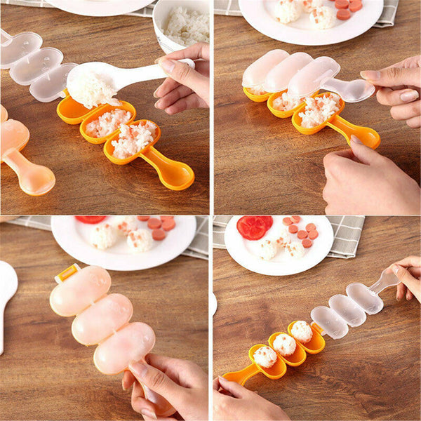 2PCS Baby Rice Ball Mold Shaker Food Decoration Kid Lunch Sushi Maker Mould Tool