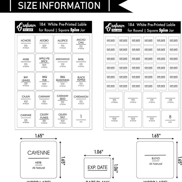368 Jar Labels Stickers Decals Stickers Herb Spice Storage Pantry Kitchen Labels