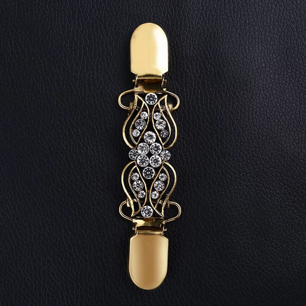 1X Sweater Shirt Crystal Women Cardigan Scarf Clip Clasps Decor Dress Cinch Retr
