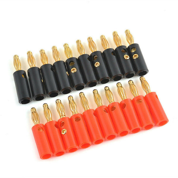 BlackRed Connector 4mm Gold Plated Banana Audio Speaker Plugs Connector
