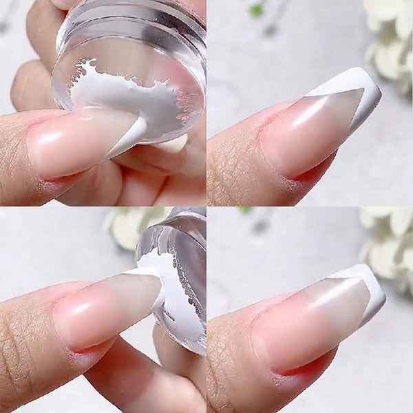 1/2X Matte Nail Stamper Scraper Cap Silicone Jelly Nail Stamp Stamping Nail Tool