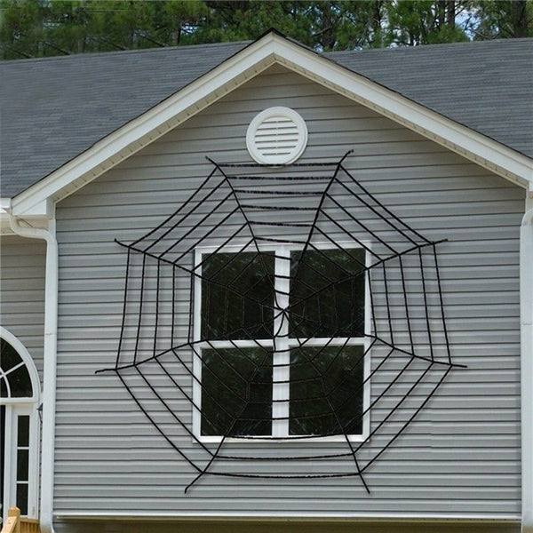 2.5M Black Huge Spider Web Net Halloween Party Spider Haunted Home Bar Tricks AU - Lets Party