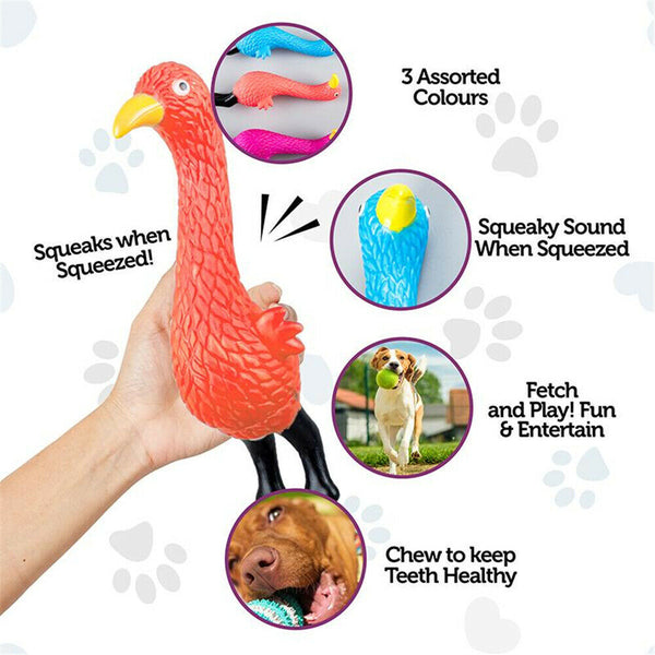 Pet Dog Squeaky Puppy Chew Squeaker Dental Teeth Clean Bite Training Funny Toy