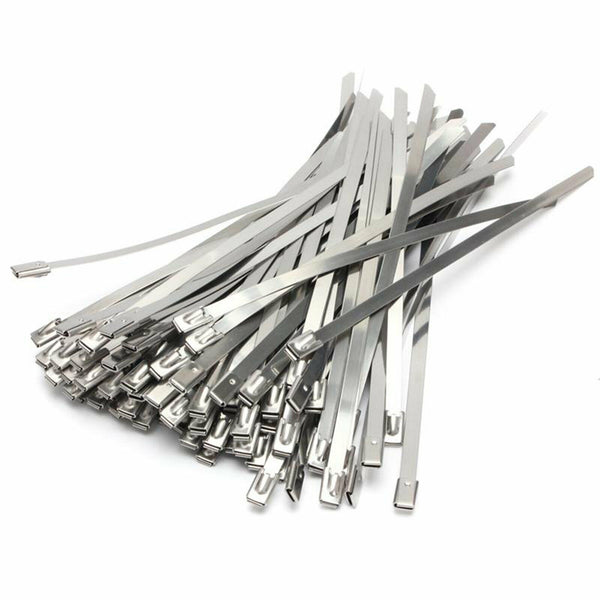 100X Stainless Steel Cable Ties SS304 Marine Grade Zip Strap Locking Wrap 3 Size