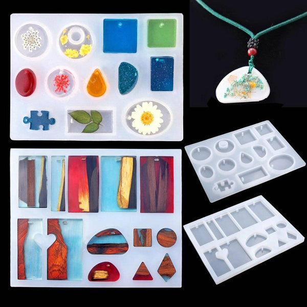 115/128PCS Resin Casting Molds Silicone Mold DIY Jewelry Pendant Making Craft AU