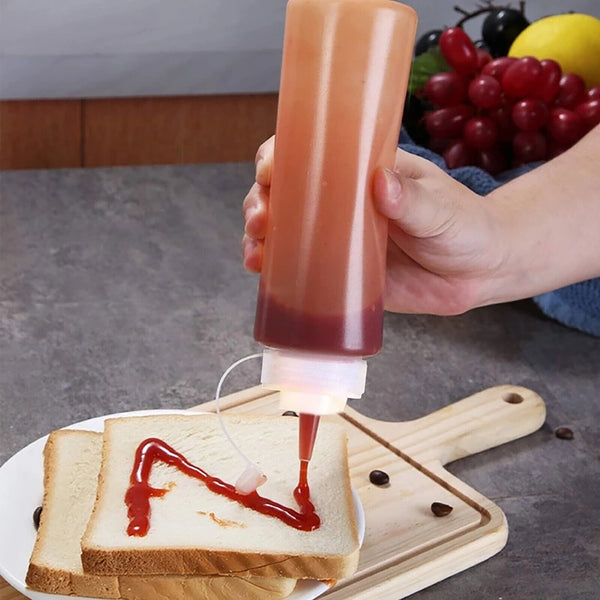 2-10X 1000ML Sauce Bottle Squeeze Bottle Plastic Condiment Dispenser Ketchup Oil