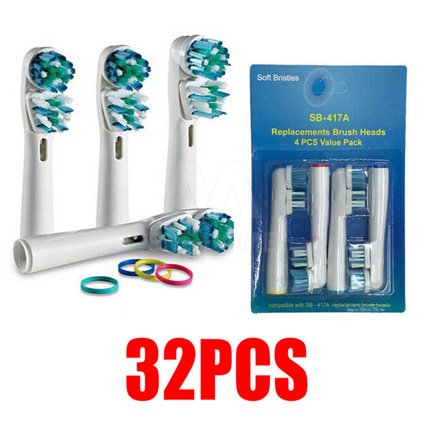 DUAL CLEAN Oral-B Compatible Tooth Brush Heads Electric Replacement Floss Flexi - Lets Party