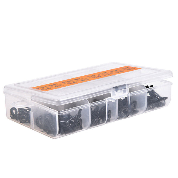 80 PCS/ Set Fishing Rod Guide Tackle Tip Repair Box Eyes Rings DIY Stainless Kit