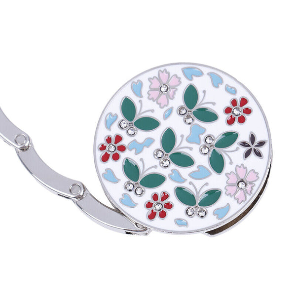 Floral Round Foldable Table Hook Bag Handbag Hanger Holder Tote Purse Metal AU