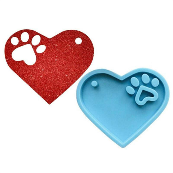 Cute Dog Paw Keychain Epoxy Resin Mold Earrings Pendant Casting Silicone Mould