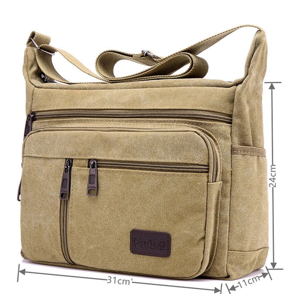 Man's Bags Men's Crossbody Retro Shoulder Messenger Bag Satchel Travel Canvas