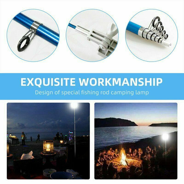 500W Telescopic Fishing Rod Pole Camping Lamp Car Repair LED COB Light Lantern