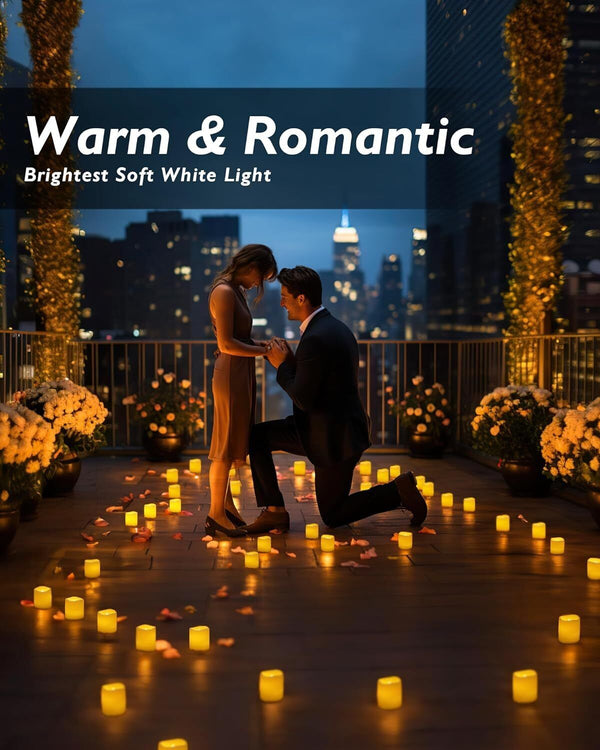 24X LED Flameless Tea Light Wedding Decoratio Tealight Candle Battery Included