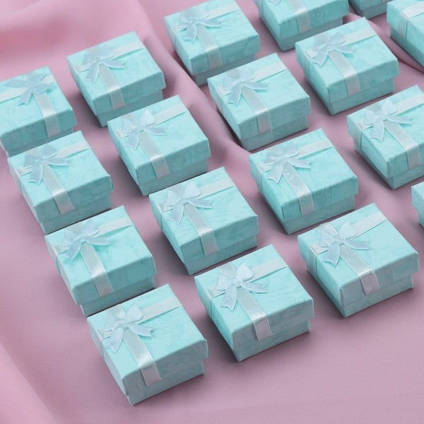 48PCS Cardboard Earring Ring Necklace Square Gift Box Display Jewelry Case Boxes