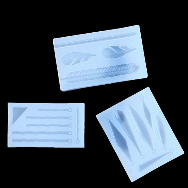 3x Silicone Earring Pendant Mold Jewelry Making Resin Epoxy Mould Casting Craft