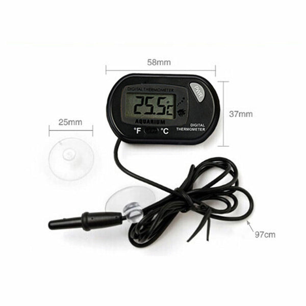 Reptile Aquarium Digital Thermometer Marine Fish Tank LCD Terrarium Frog Gauge