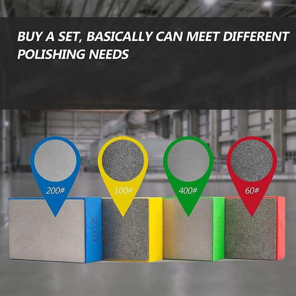 4x Diamond Hand Polishing Pads Tile Glass Grinding Block Pad Marble Sanding Disc