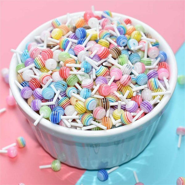 50x 3D Lollipop Shaped For Nail Coffin Tips Stickers Jewelry Decor Manicure AU