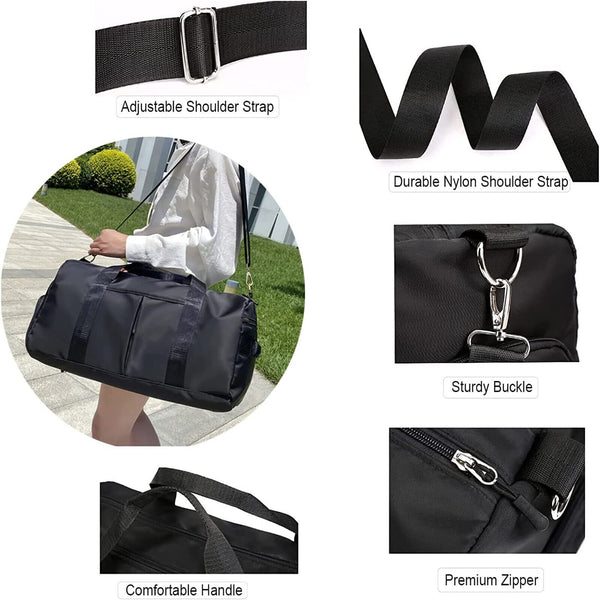 Women Gym Sports Bag Shoulder Bag Hand Luggage Duffel Large Capacity Travel Bags