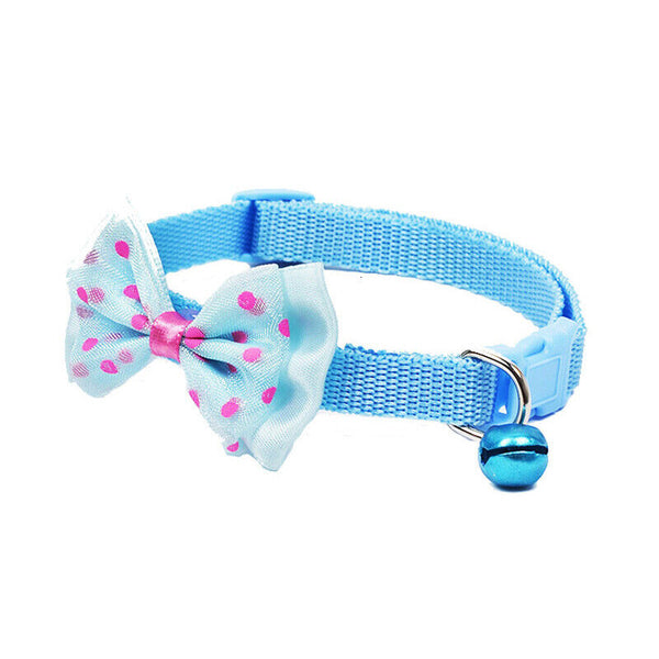 Bow Tie Cat Dog Kitten Collar with Breakaway Safety Release Buckle with Bell AU