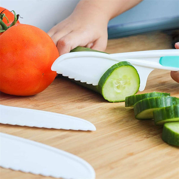 Kids Kitchen Knife Plastic Fruit Knife Safe Knives Bread Lettuce Salad AU