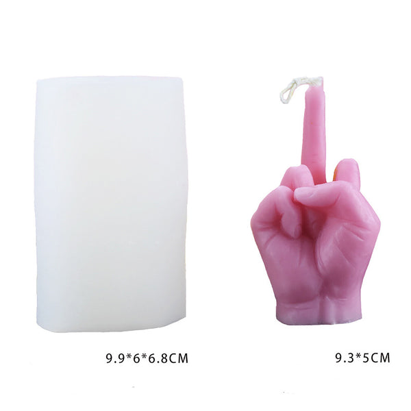 2X 3D Gesture Candle Mold DIY Aromatherapy Candle Making Plaster Silicone Moulds