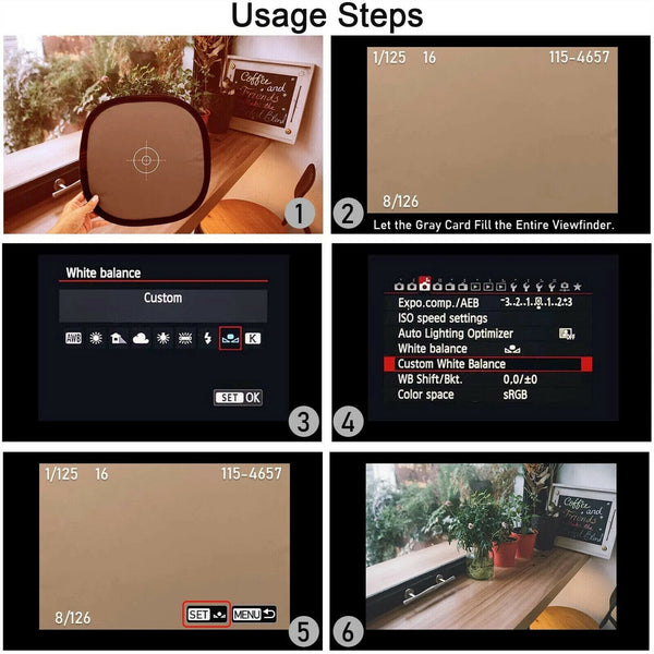 1Set White Balance Card 18% Grey/White/Black Exposure Digital Focusing Screen AU