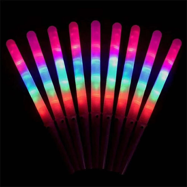 10X Colorful LED Fairy Floss Glow Sticks Cotton Candy Cones Glowing Marshmallows - Lets Party