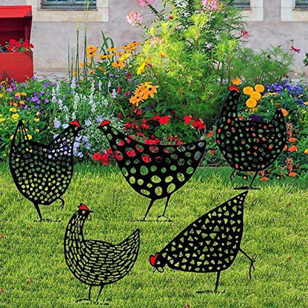 Garden Ornaments Chicken Yard Art Garden Backyard Lawn Decor Gift Easter Deco AU