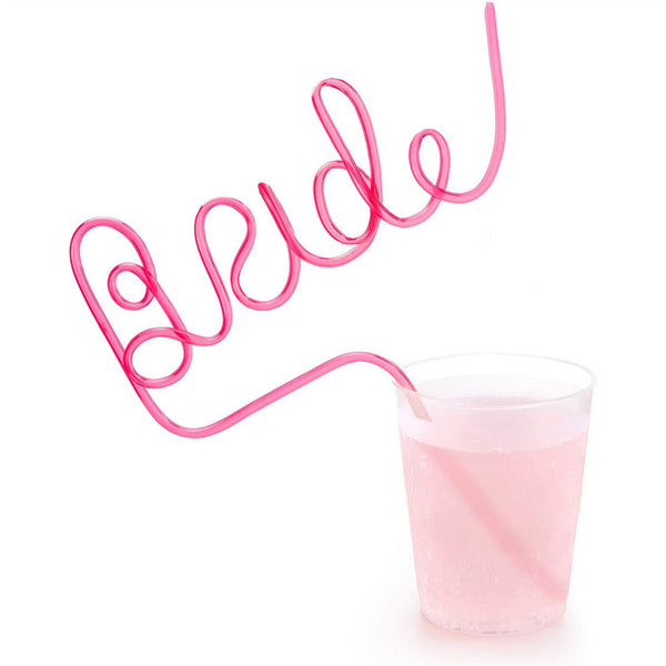 2PCS Bride To Be Party Straws – Bachelorette Hens Party Drinking Straws (White & Pink)