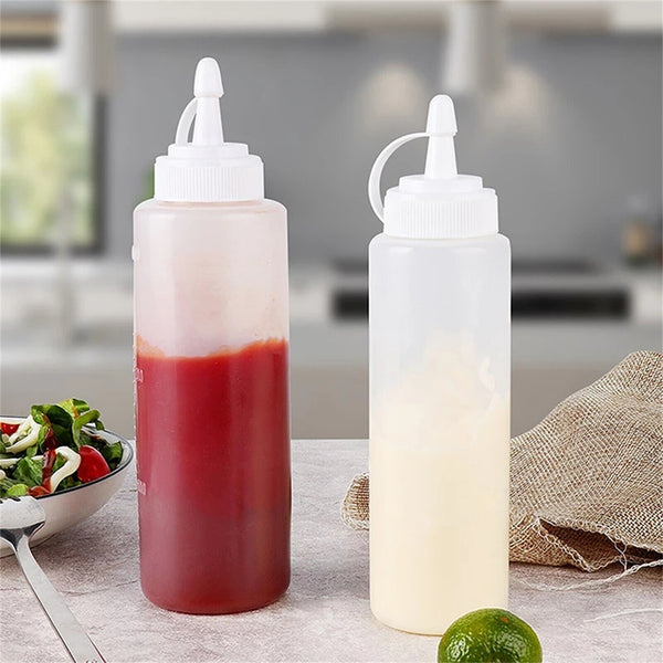 2-10X 1000ML Sauce Bottle Squeeze Bottle Plastic Condiment Dispenser Ketchup Oil