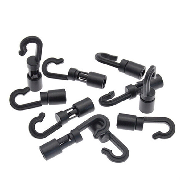 Plastic Kayak Bungee Shock Cord Open End Hooks for 6mm Rope Terminal Ends