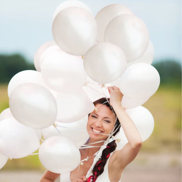25cm Milk White Pearl Balloons Hawaiian Party Latex Balloon Garland Wedding decor