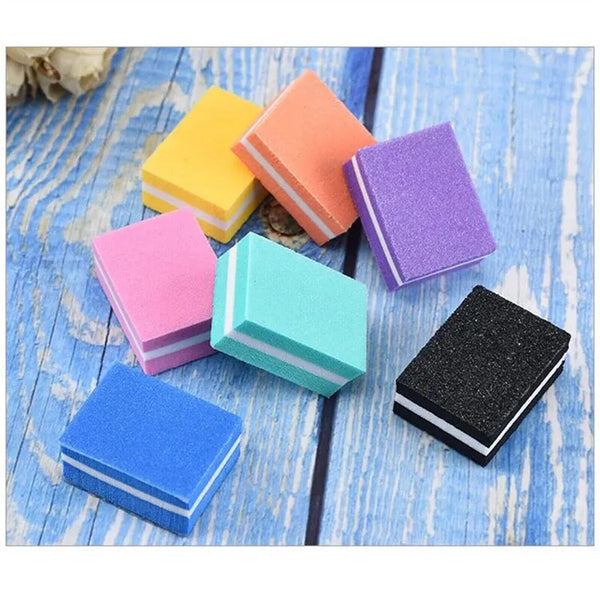 UP 100PCS File Beauty Polishing Block Polish Nail Sanding Buffer Mini Nail File