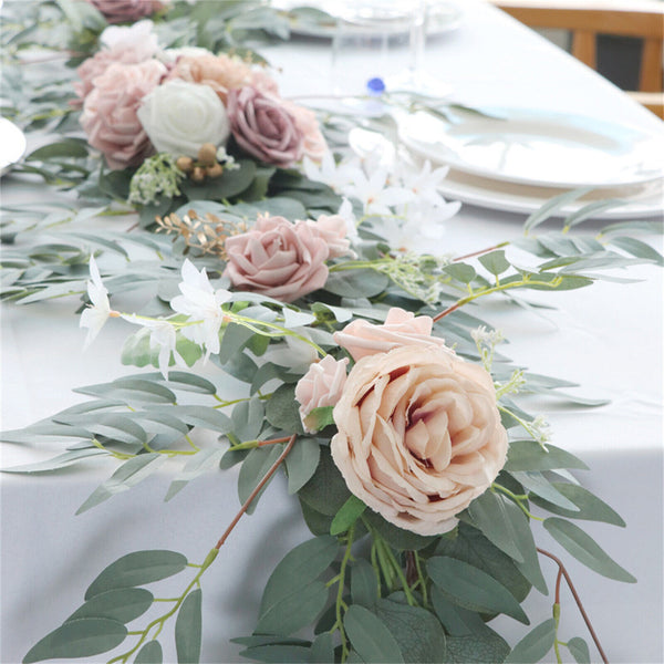 Artificial Flower Swag Arch Decor for Wedding Reception Backdrop Table Pink DIY