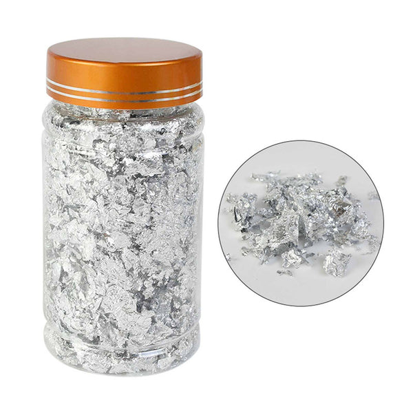 3PCS Gold & Silver & Rose Gold Foil Flakes Leaf Wrap Nail Art Acrylic Gel Polish