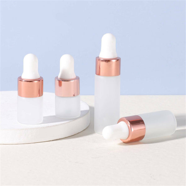 10pcs Glass Dropper Bottles Eye Pipette Roller Sprayer Essential Oils pink AUSTO