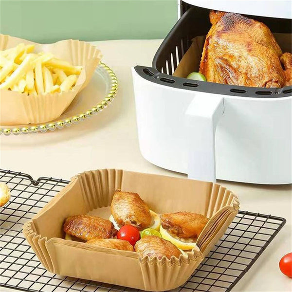50/100x Disposable Liner Pan Parchment Oil Non-Stick Air Fryer Paper Baking Oven