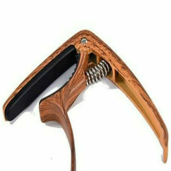 Alloy Quick Change Grain Clamp Key Capo Wood For Acoustic Electric Guitar Bass A