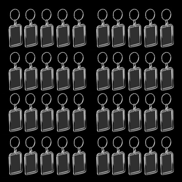 10PCS Keyring Clear Acrylic Photo Key Chain Picture Frame Blanks DIY Rings Gifts